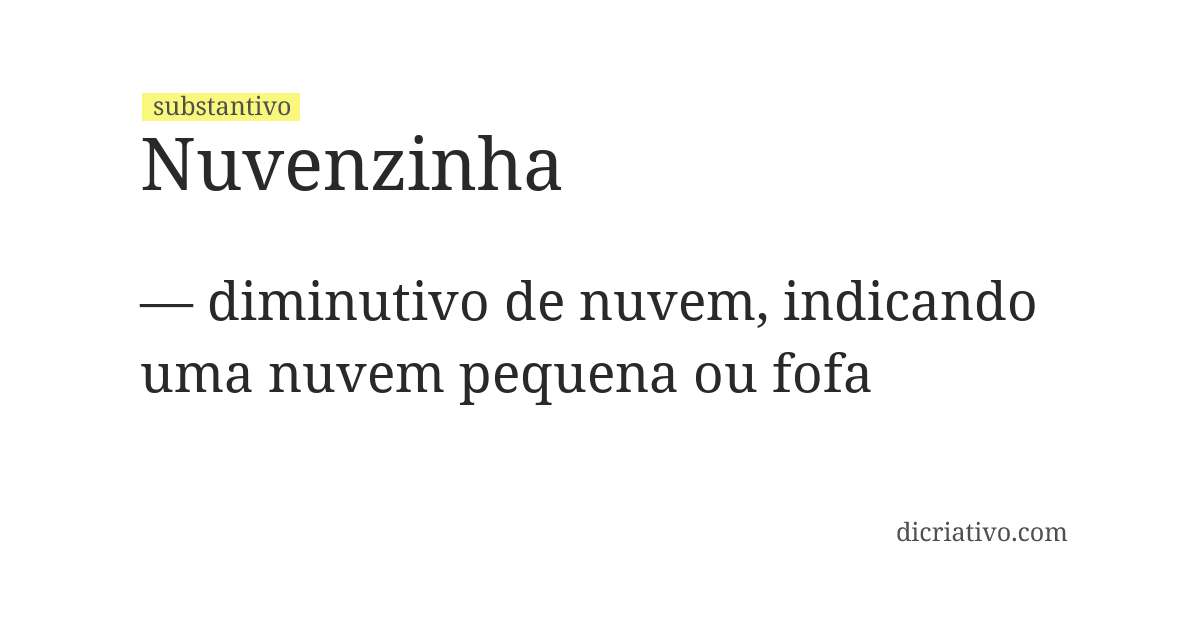 Significado de nuvenzinha