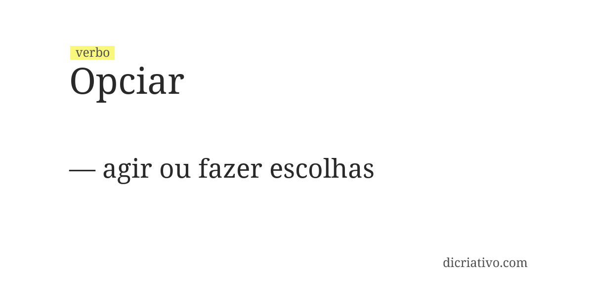 Significado de opciar