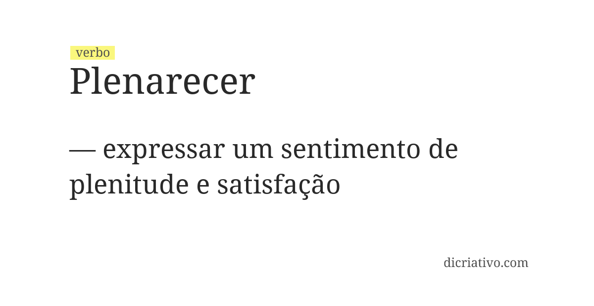 Significado de plenarecer