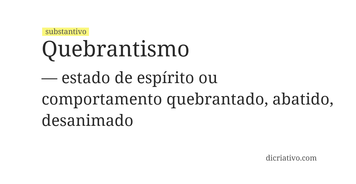 Significado de quebrantismo