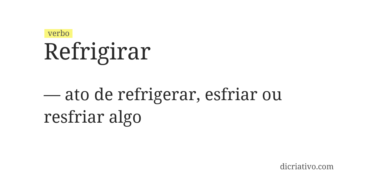 Significado de refrigirar