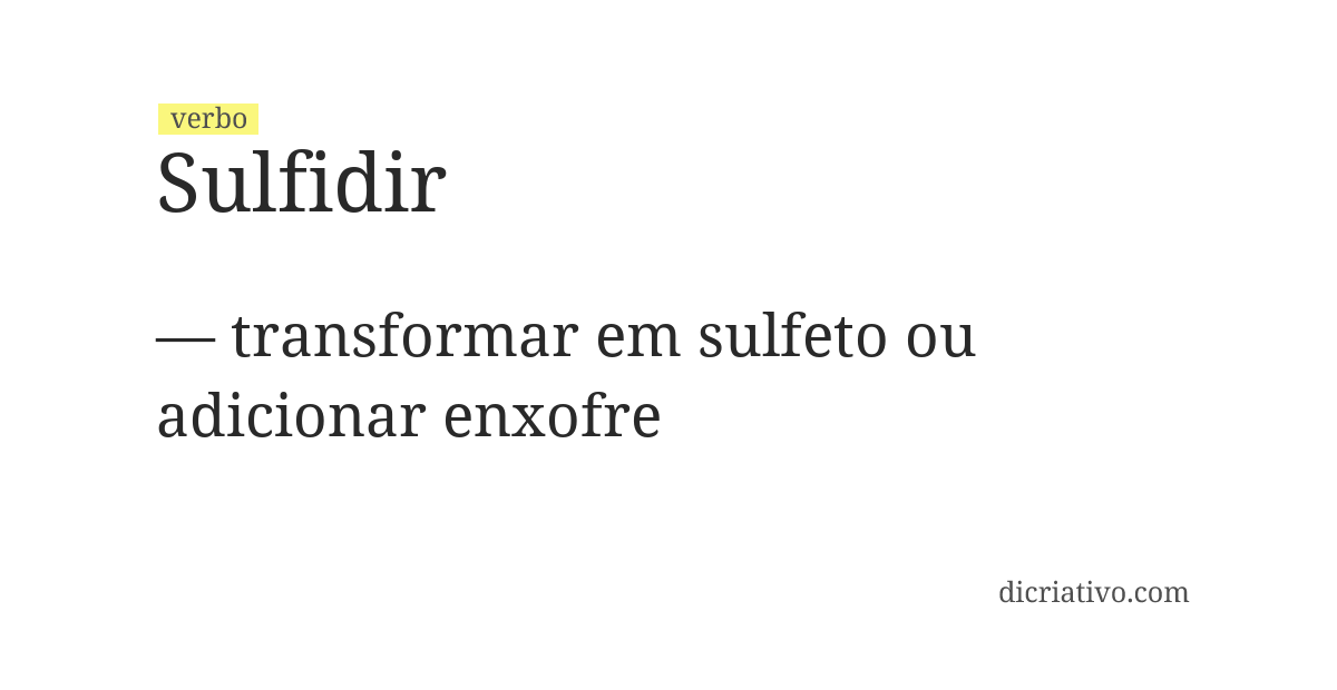 Significado de sulfidir