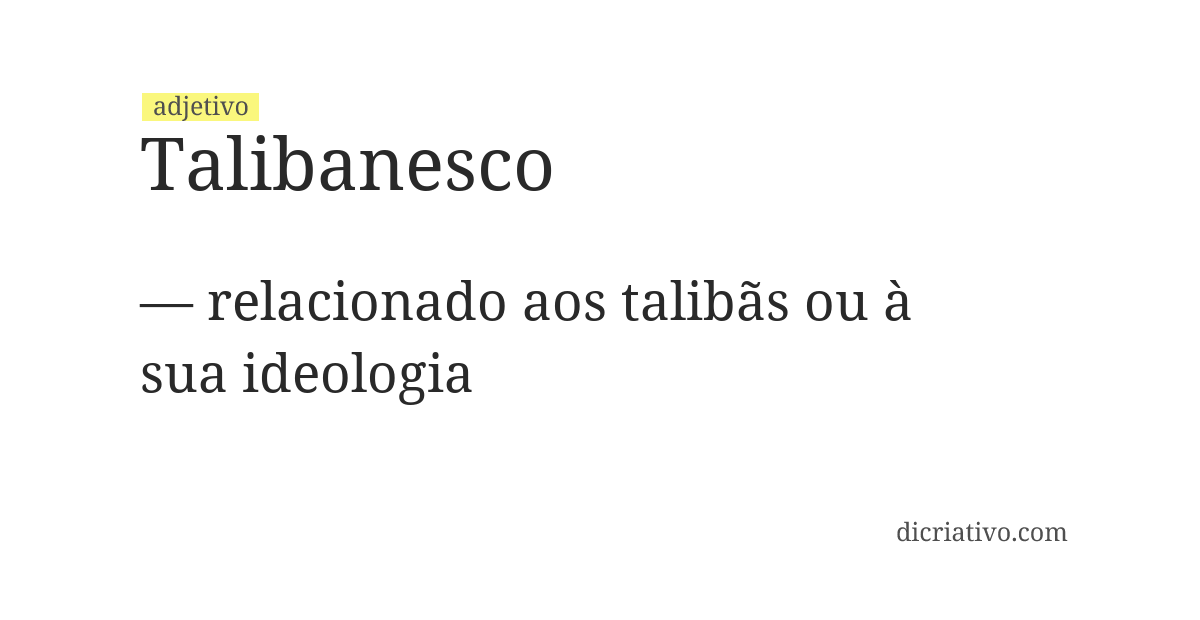 Significado de talibanesco