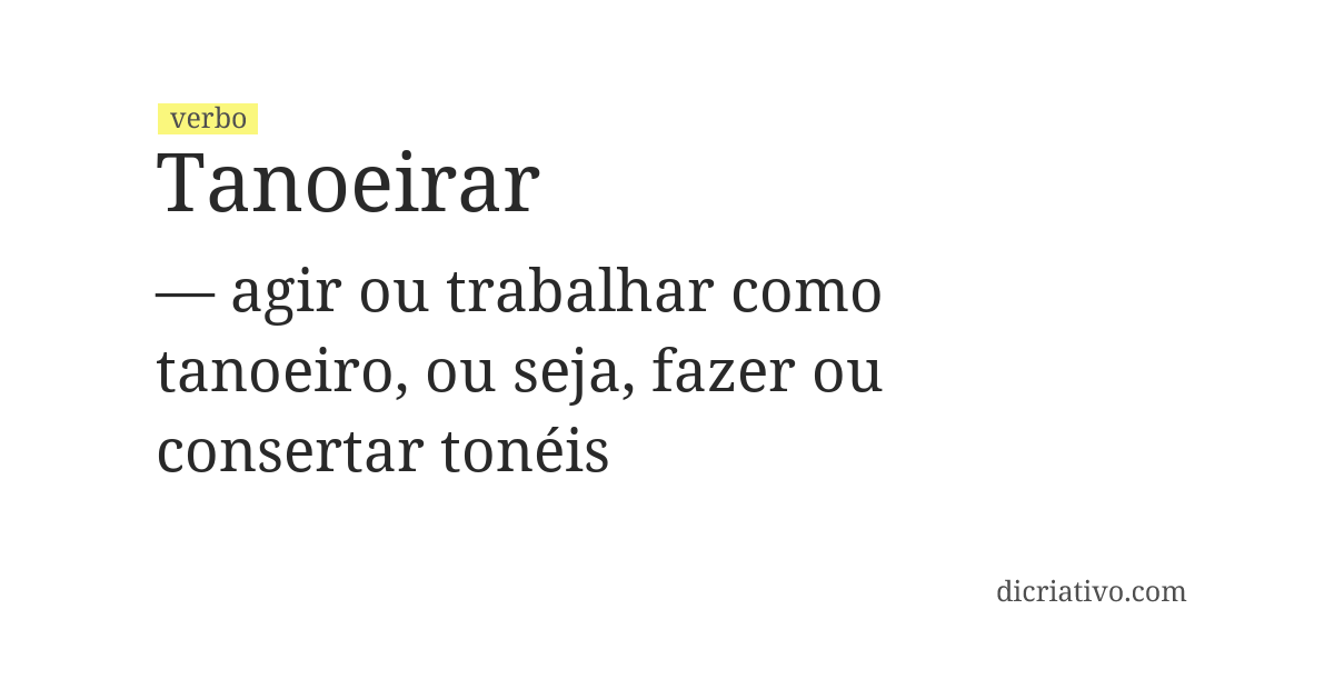 Significado de tanoeirar