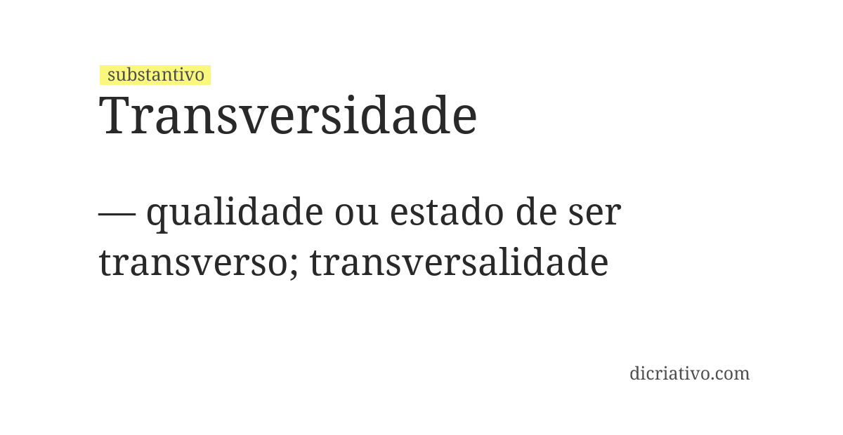 Significado de transversidade
