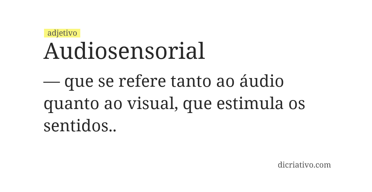 Significado de audiosensorial