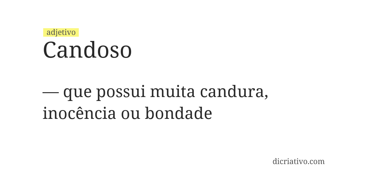 Significado de candoso