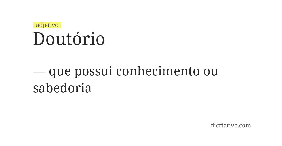 Significado de doutório