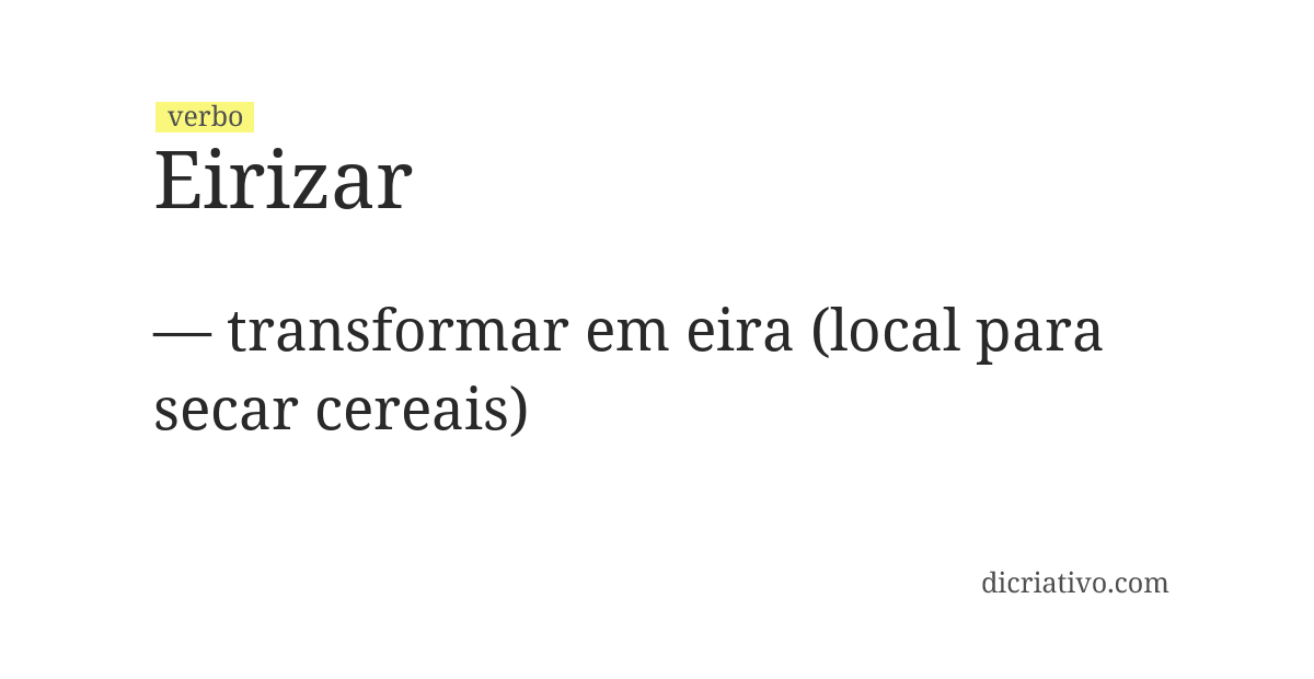 Significado de eirizar