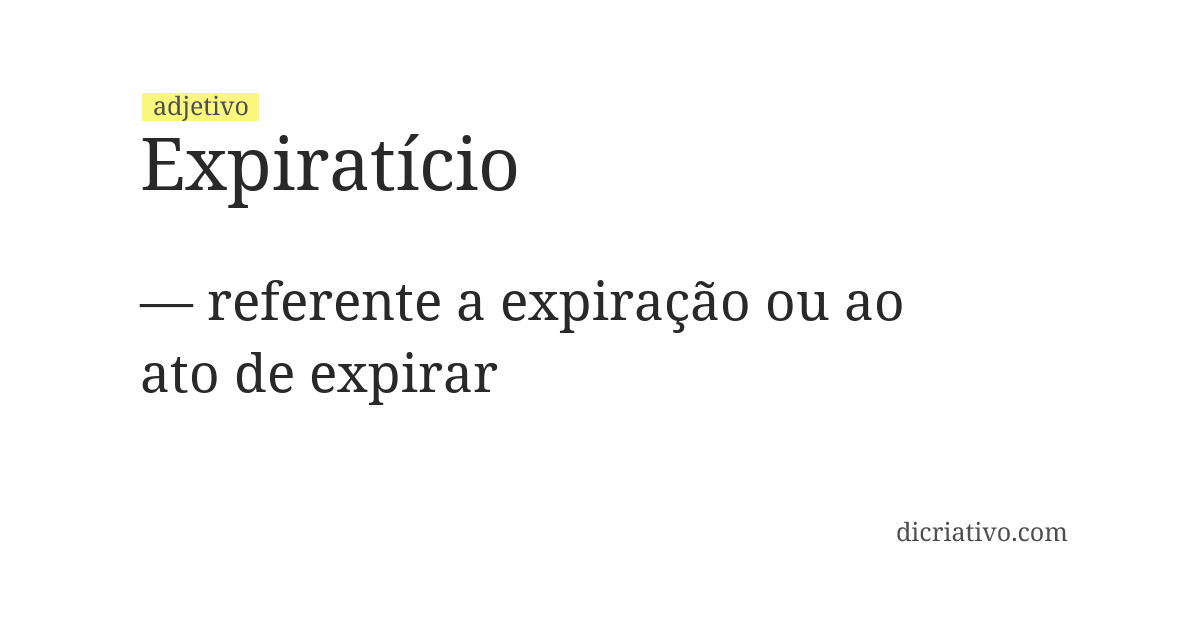 Significado de expiratício