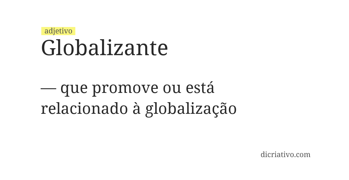 Significado de globalizante