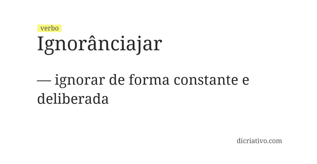 Significado de ignorânciajar