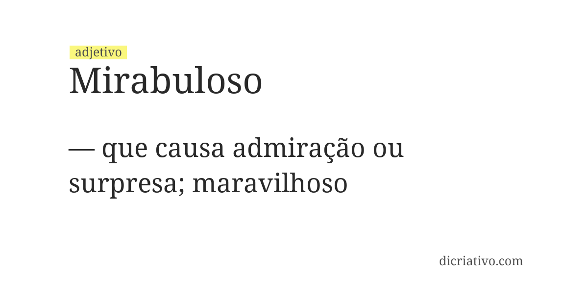 Significado de mirabuloso