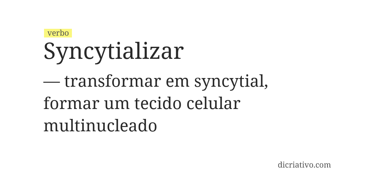 Significado de syncytializar