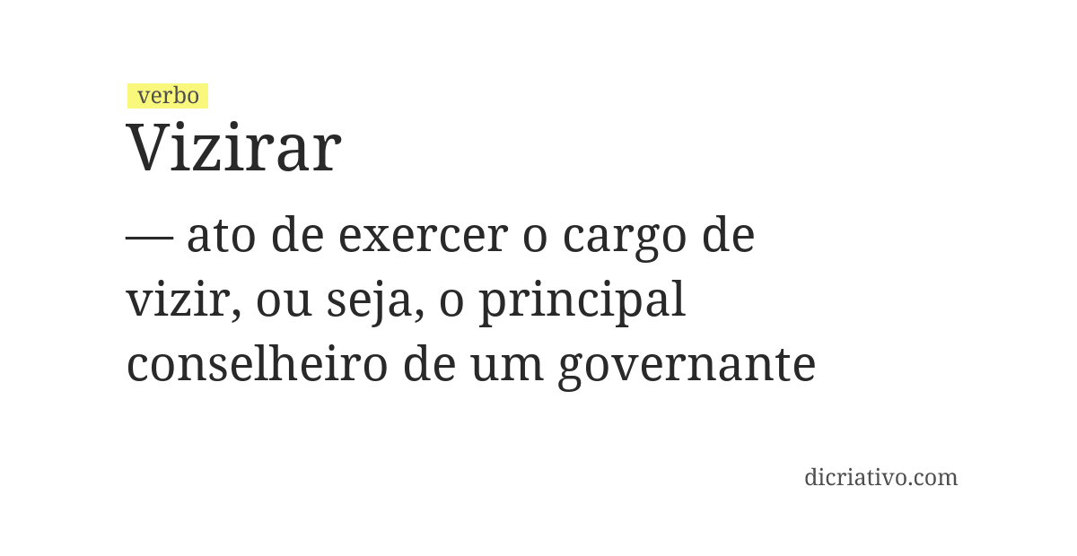 Significado de vizirar