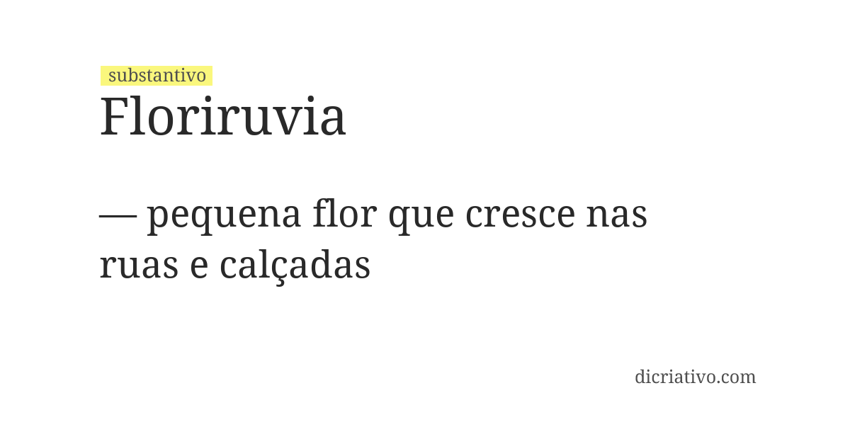 Significado de floriruvia