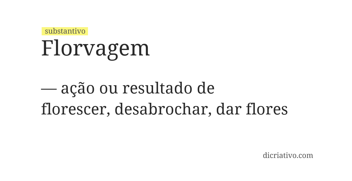 Significado de florvagem