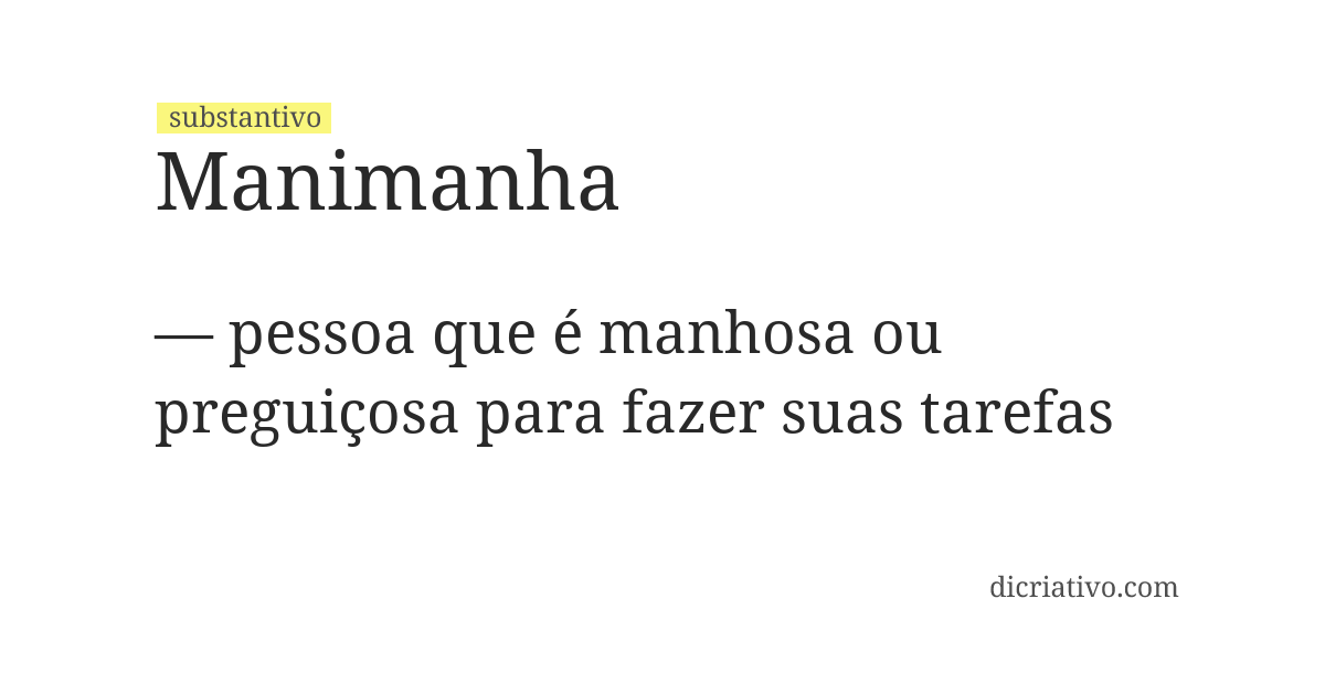 Significado de manimanha