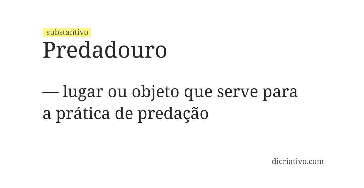 Significado de predadouro