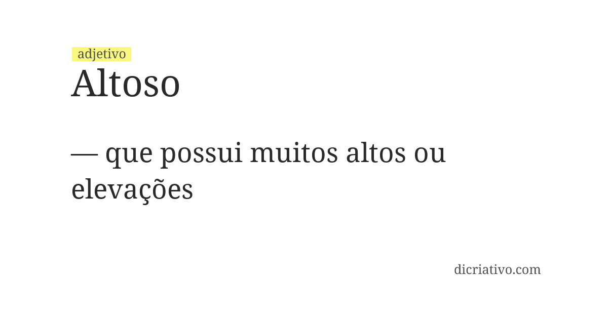 Significado de altoso
