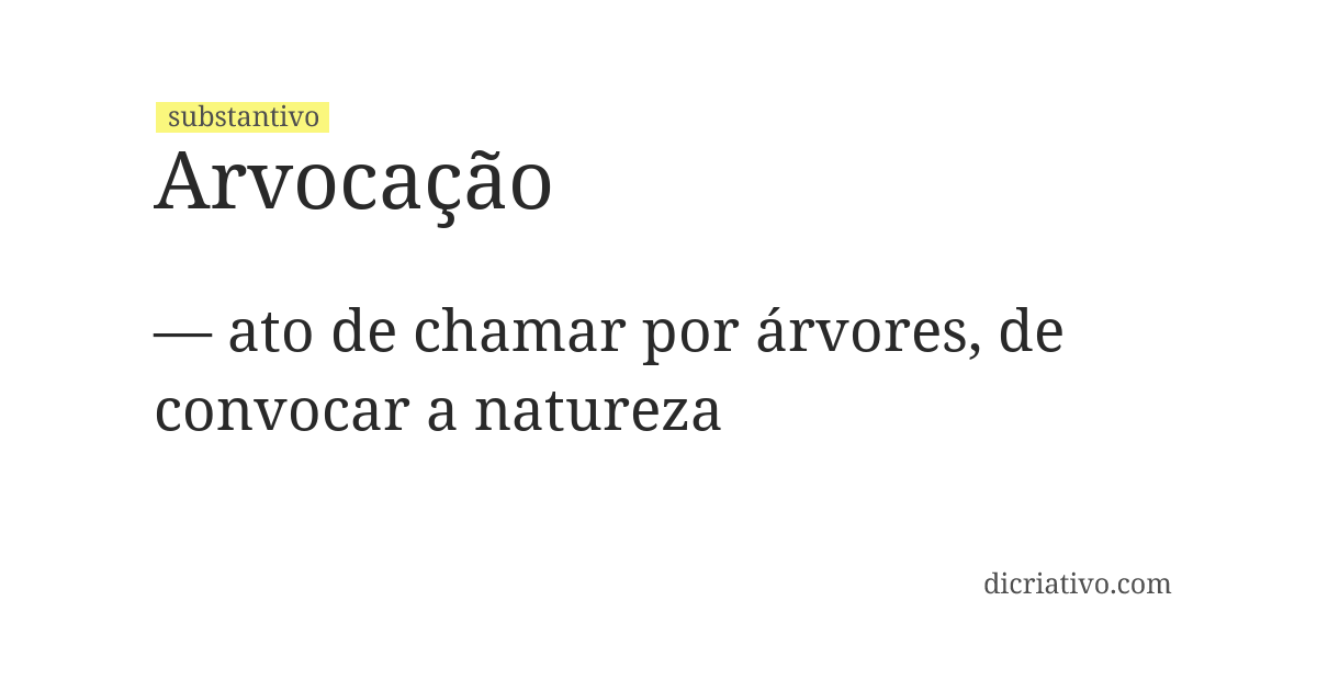Significado de arvocação