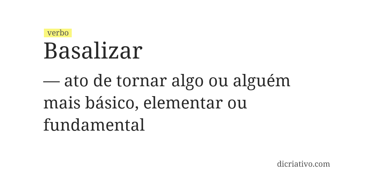Significado de basalizar