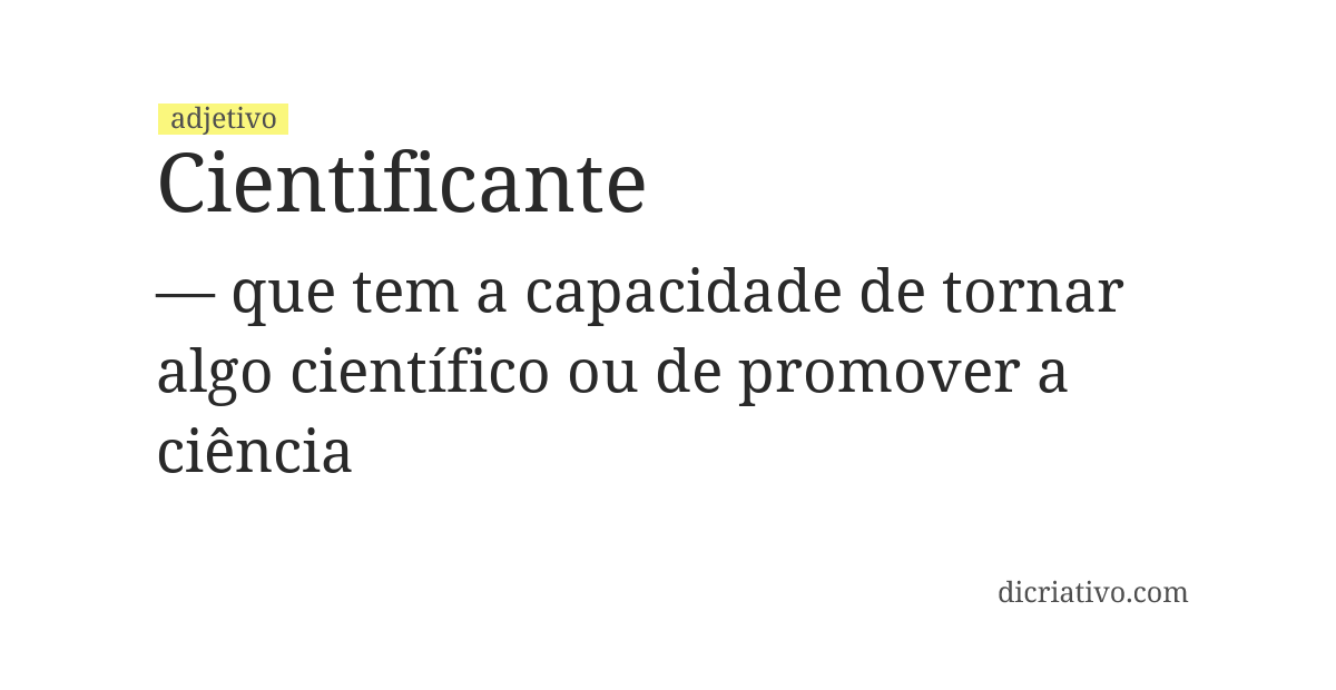 Significado de cientificante