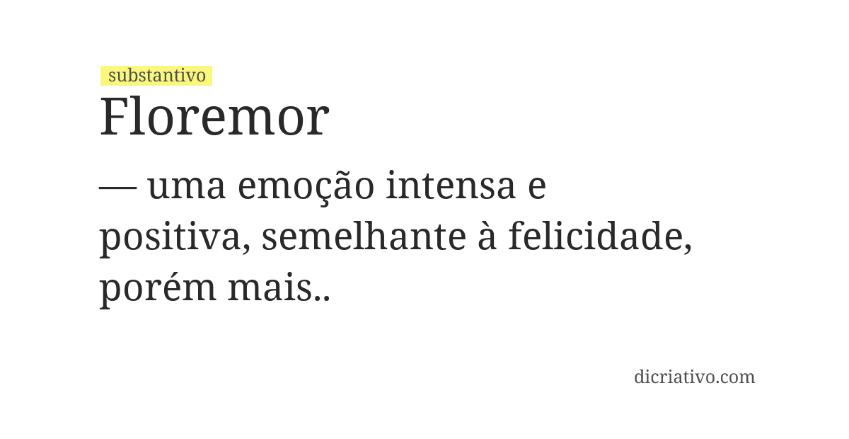 Significado de floremor