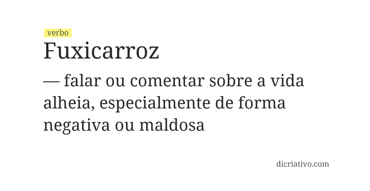 Significado de fuxicarroz