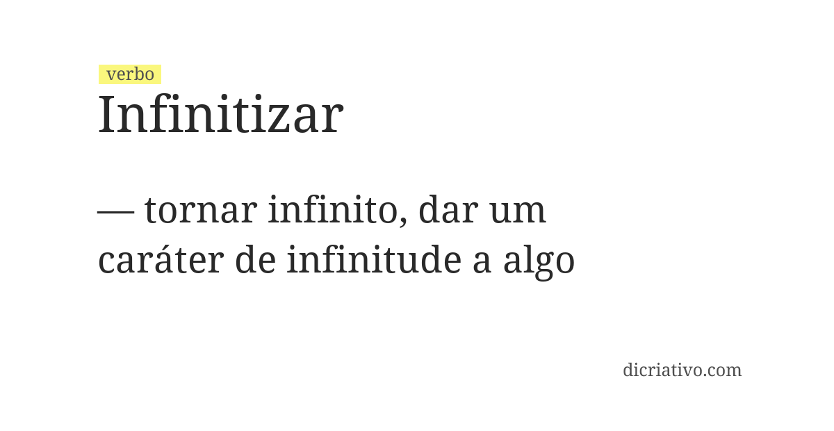 Significado de infinitizar