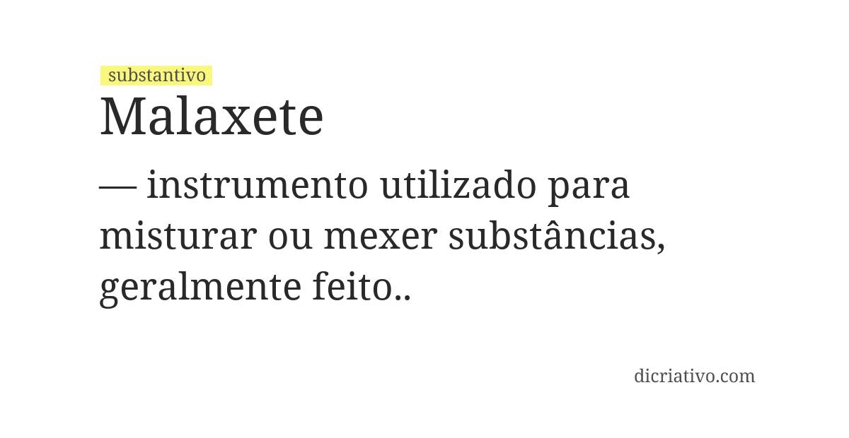 Significado de malaxete