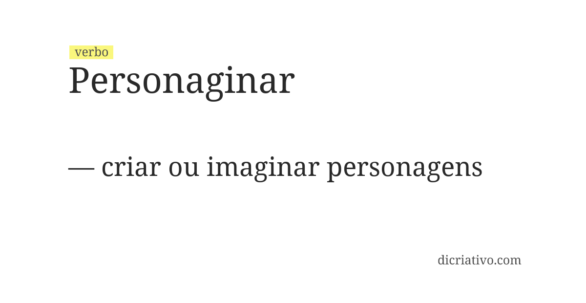 Significado de personaginar