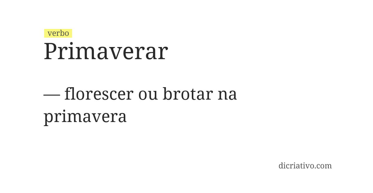 Significado de primaverar