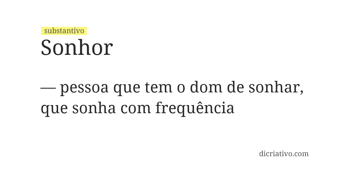 Significado de sonhor