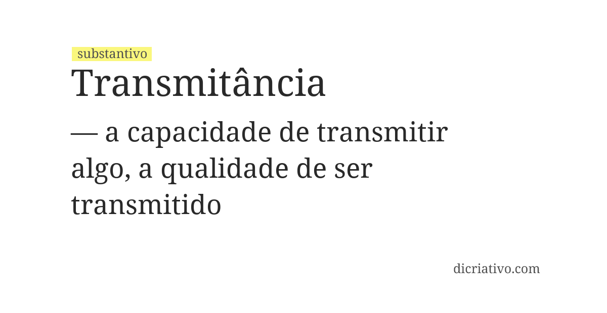 Significado de transmitância