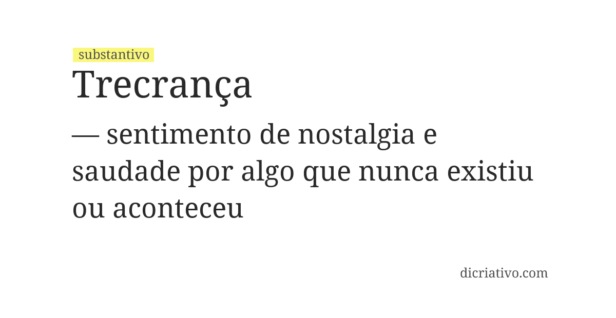Significado de trecrança