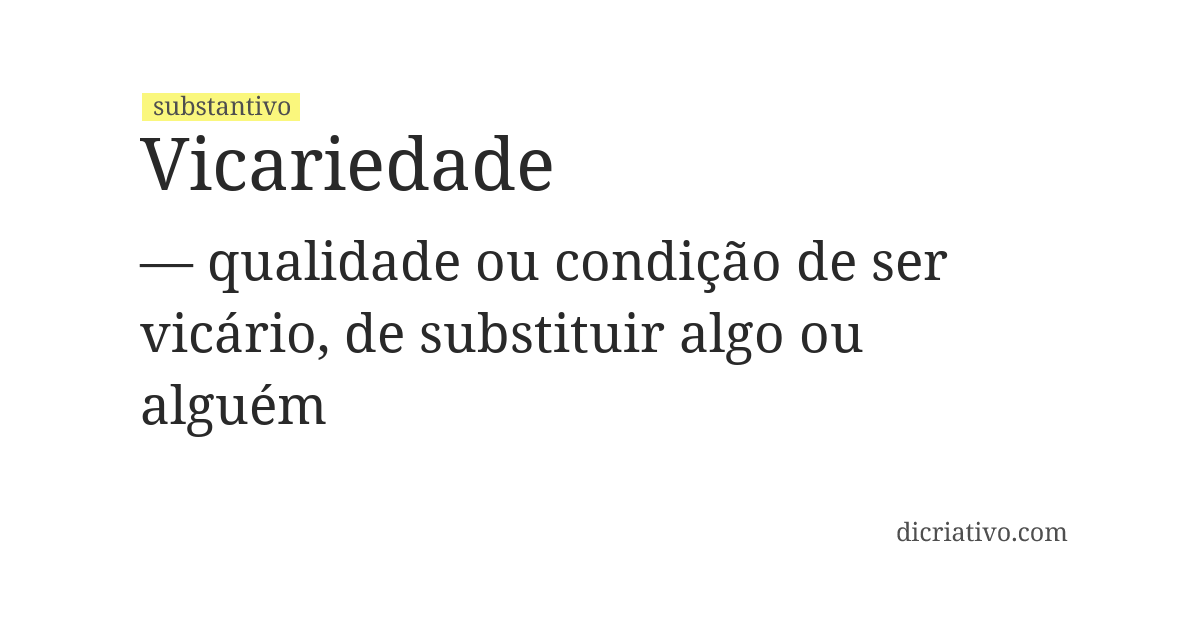 Significado de vicariedade
