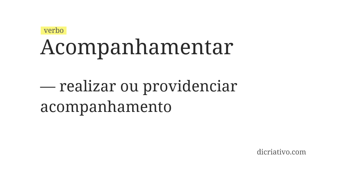 Significado de acompanhamentar