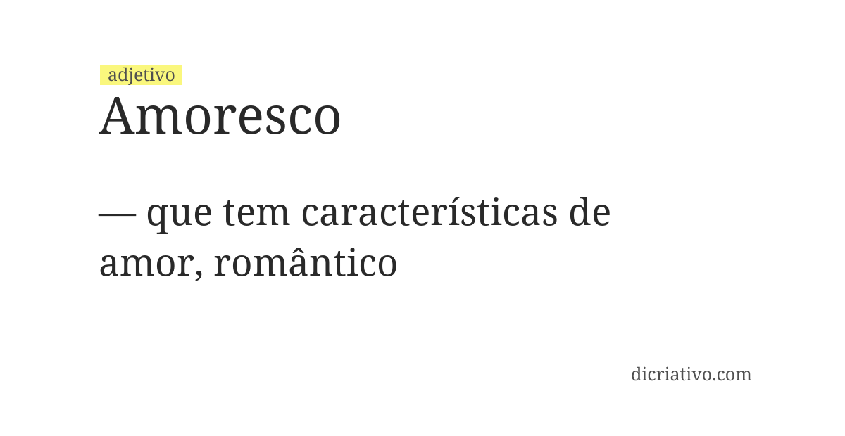 Significado de amoresco