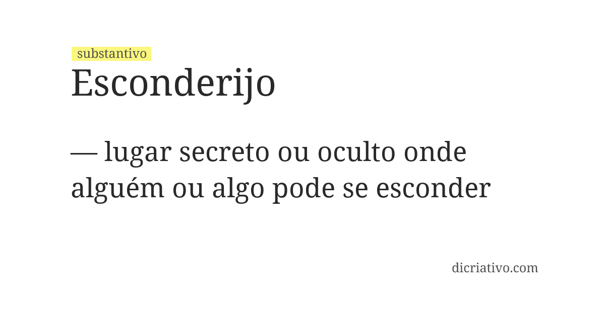 Significado de esconderijo