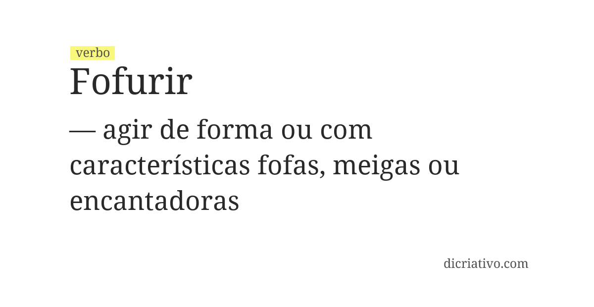 Significado de fofurir
