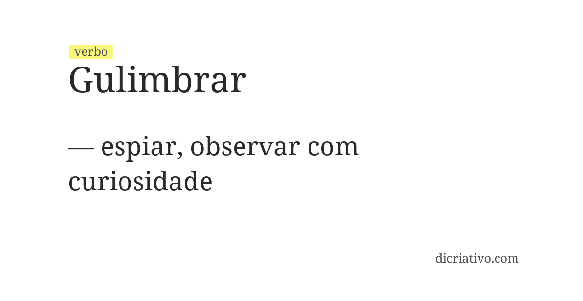 Significado de gulimbrar