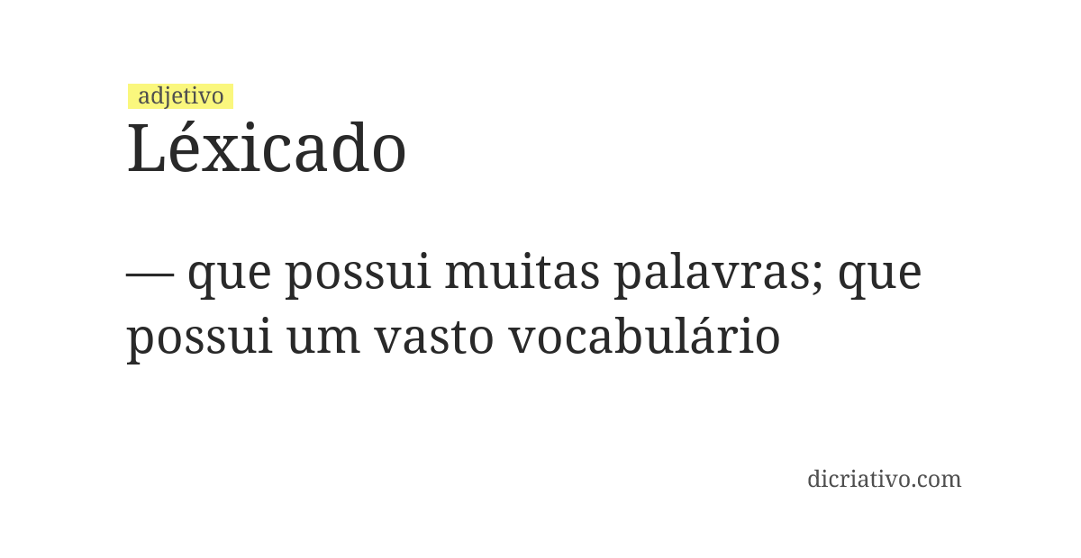 Significado de léxicado