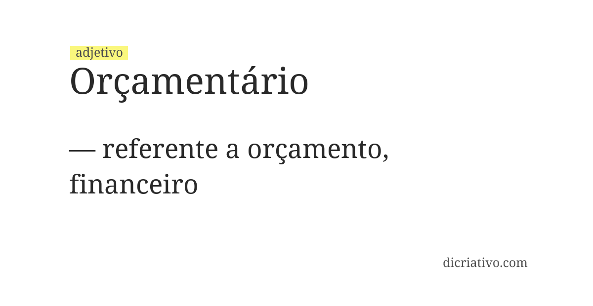 Significado de orçamentário