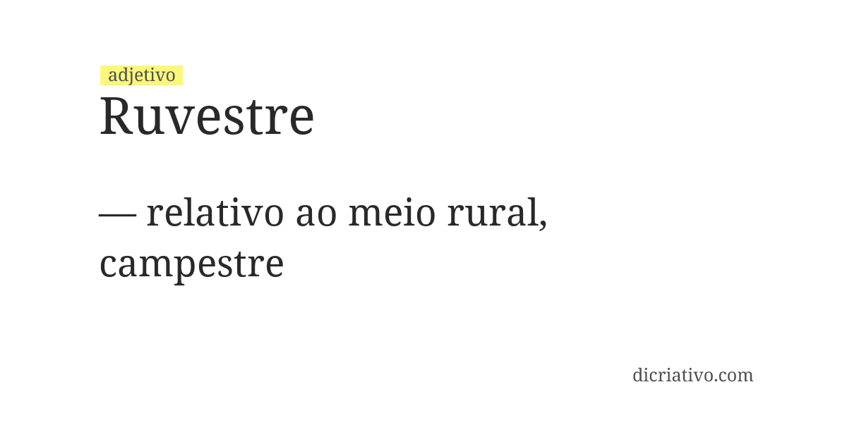 Significado de ruvestre