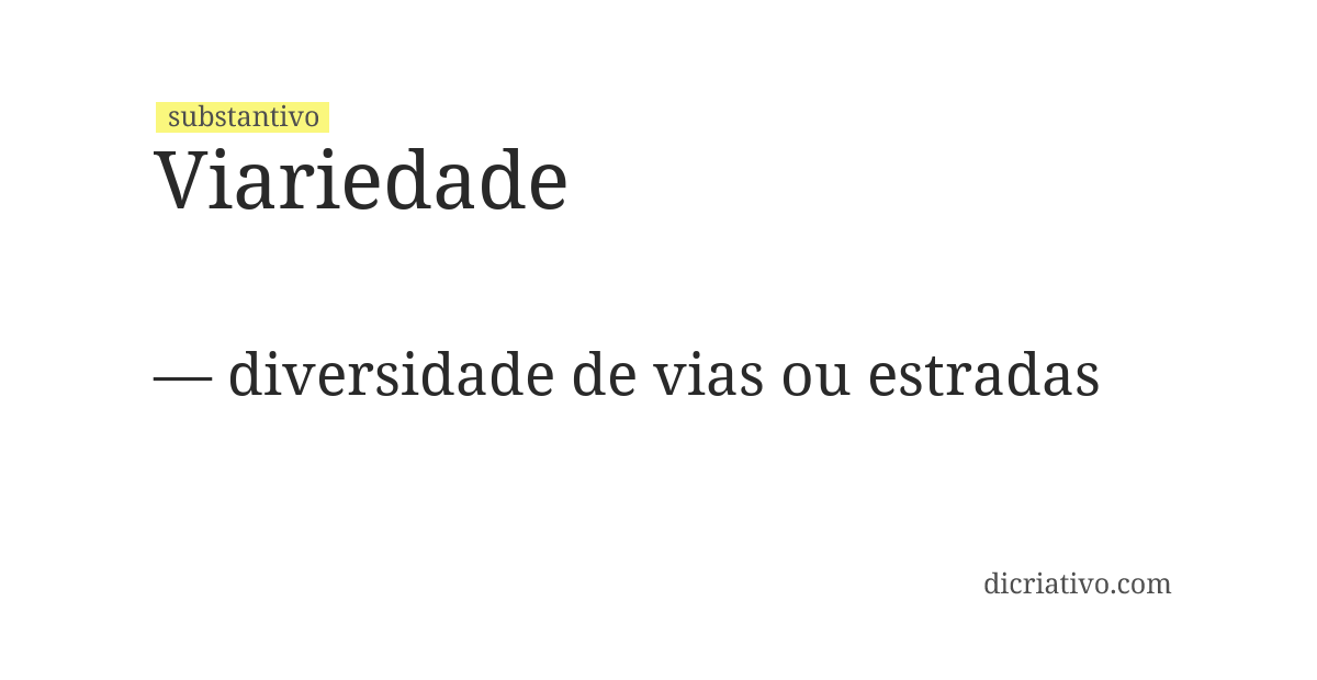 Significado de viariedade