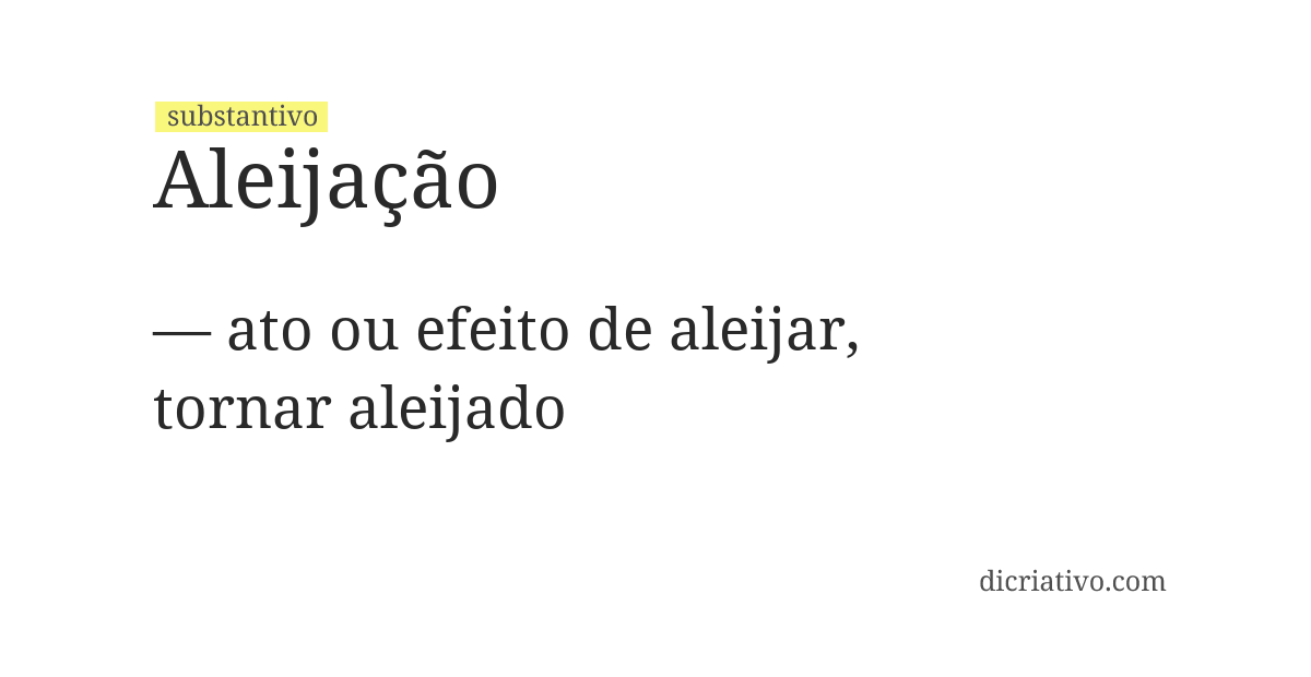 Significado de aleijação