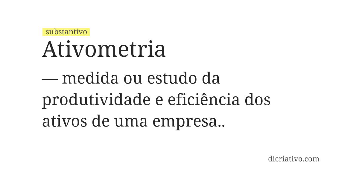 Significado de ativometria