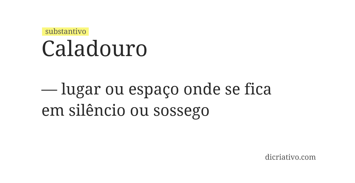 Significado de caladouro
