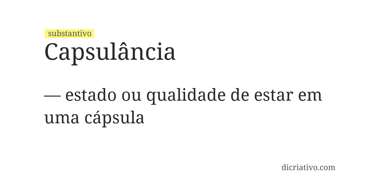 Significado de capsulância